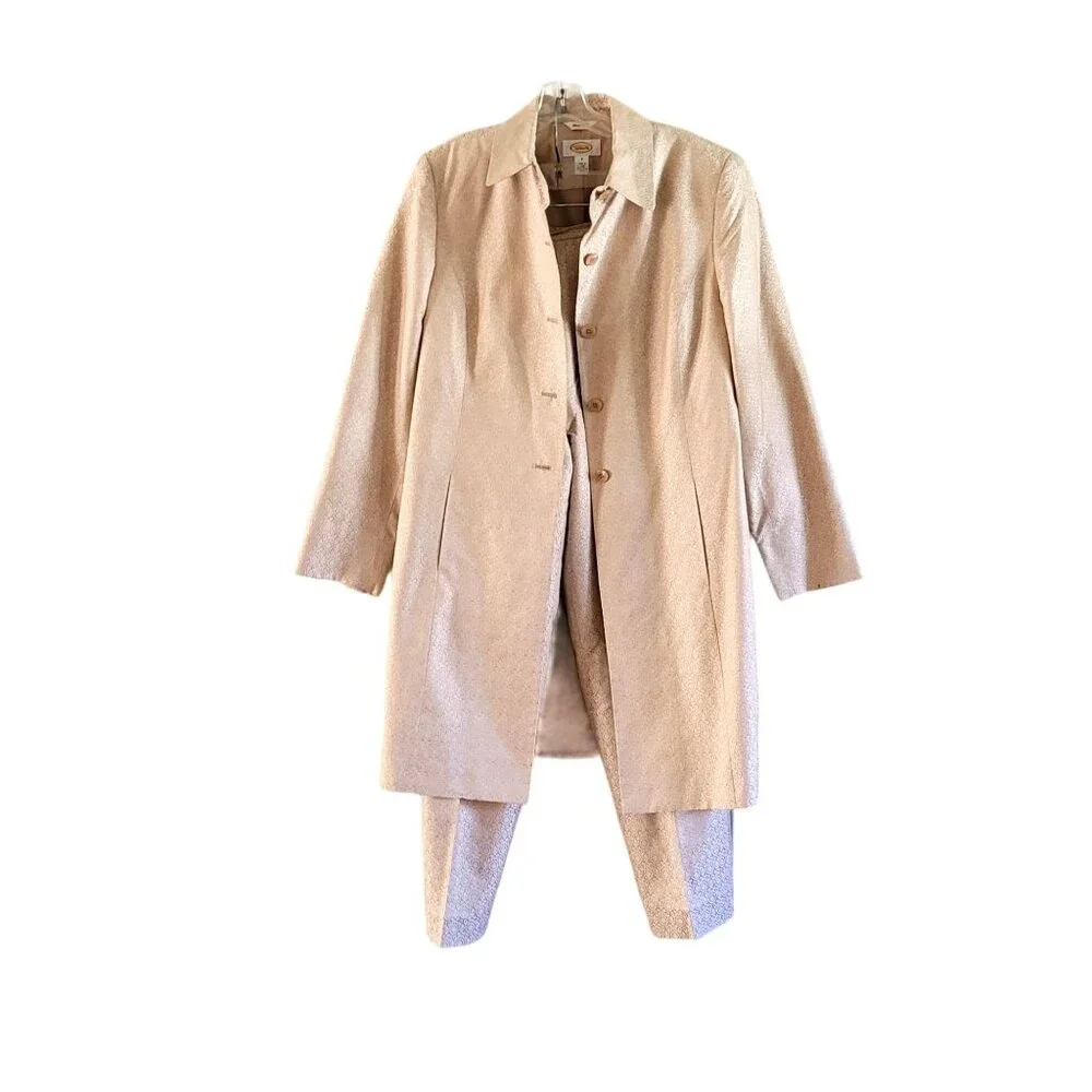 Talbots Silk Pants Suit with Long Jacket - Picture 1 of 8